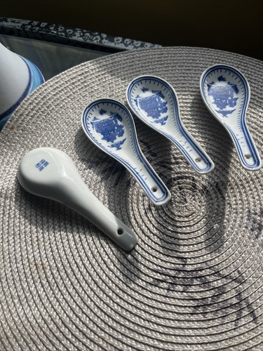 4 of Vintage Chinese Porcelain Blue & White Spoons, - 第 1/5 張圖片