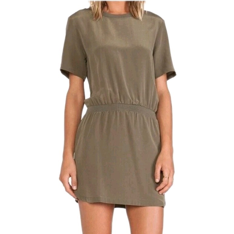 green emerald velvet dress Anine Bing Marianne Dress in White