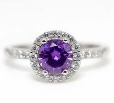 1CT Amethyst  Topaz 925 Solid Genuine Sterling Silver Ring Jewelry Sz 6