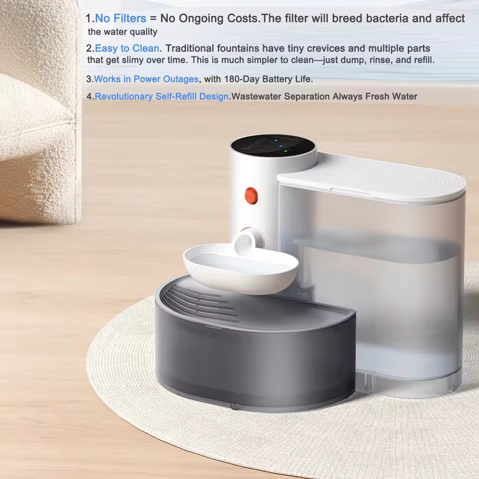 Fontaine à eau pour chat 3L autonome avec batterie longue durée