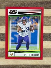 2022 Panini Score Football Tyler Conklin Red Parallel Card #105
