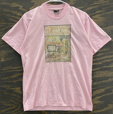 Vintage 90s Mary Engelbreit Book Shirt Pink L USA Made Screen Stars Best