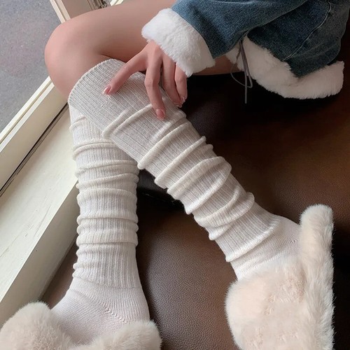 Wool Cashmere Warm Thick Boot Soft Crew Socks Women Knee-High Winter Long Socks - Picture 5 of 28