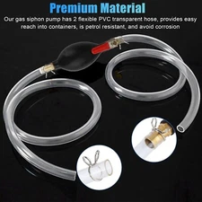 Oil Water Fuel Transfer Hand Pump Gas Transfer Siphon Pump Hose Gasoline Siphone