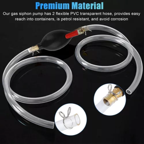 Fuel Siphon Pump Gasoline Oil Water Manual Transfer Portable Hose Pump - Picture 3 of 6