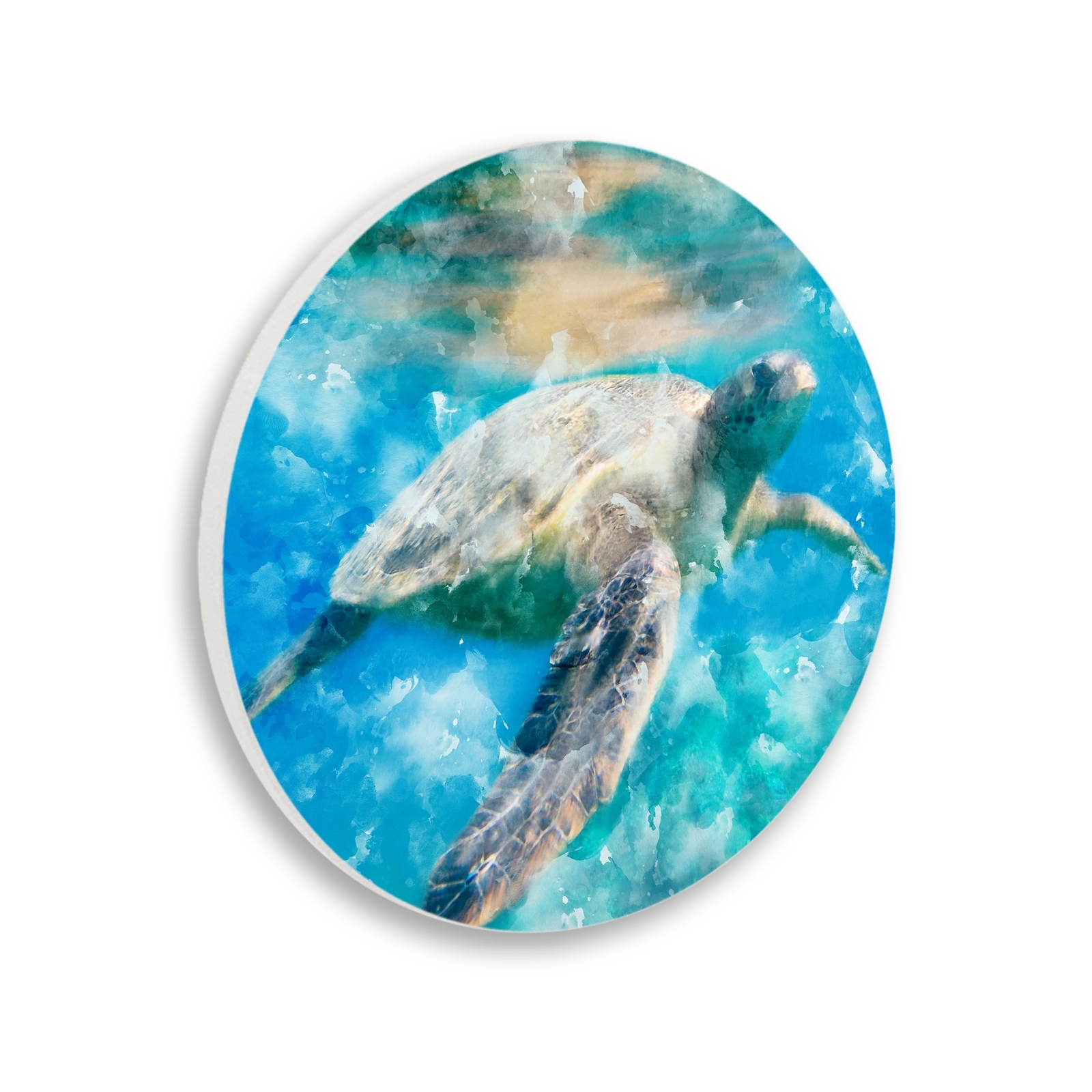 Stupell Swimming Sea Turtle Aquatic Reptile Design, 12 x 12,