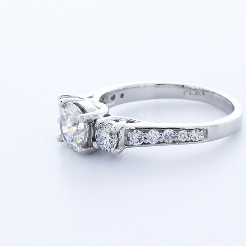 1.79CTW NATURAL DIAMOND H/SI1 ROUND CUT PLATINUM PRONG CLASSIC ENGAGEMENT RING - Picture 3 of 7