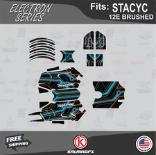 Graphics Kit for  STACYC 12E Brushed Electric Bike Electron-cyan