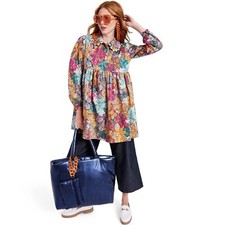 Kika Vargas Women's Size XXS Anemone Multi Bright Color Print Mini Shirt Dress