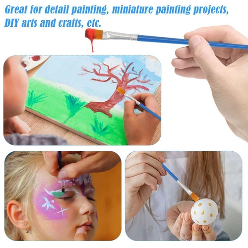 100pcs Artist Paint Flat Brushes Set Acrylic Oil Watercolor Painting Art Craft - Picture 3 of 10