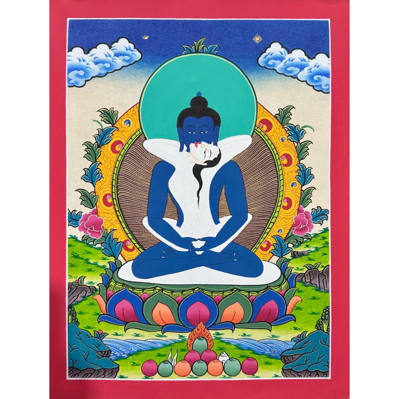 Buddha Shakti Thangka Painting, Tibetan Wall Decoration Art
