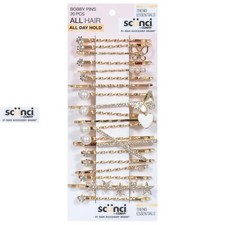 Scunci Stunning Bobby Pins, Gold Tone, Trend Essentials, All Day Hold, 20 CT