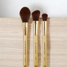 New/Sealed MOTD COSMETICS Gold Goddess 3 Piece Face Brush Set MSRP 30