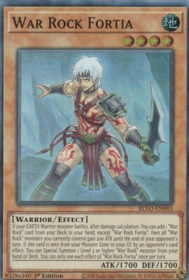 war rock yugioh deck YUGIOH HOLO CARD WAR ROCK FORTIA BLVO-EN093 1ST EDITION