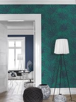 Eur 5,25/Qm / Tapete Rasch 525946 Vanity Fair BläTter Palmen GrüN Dunkelblau