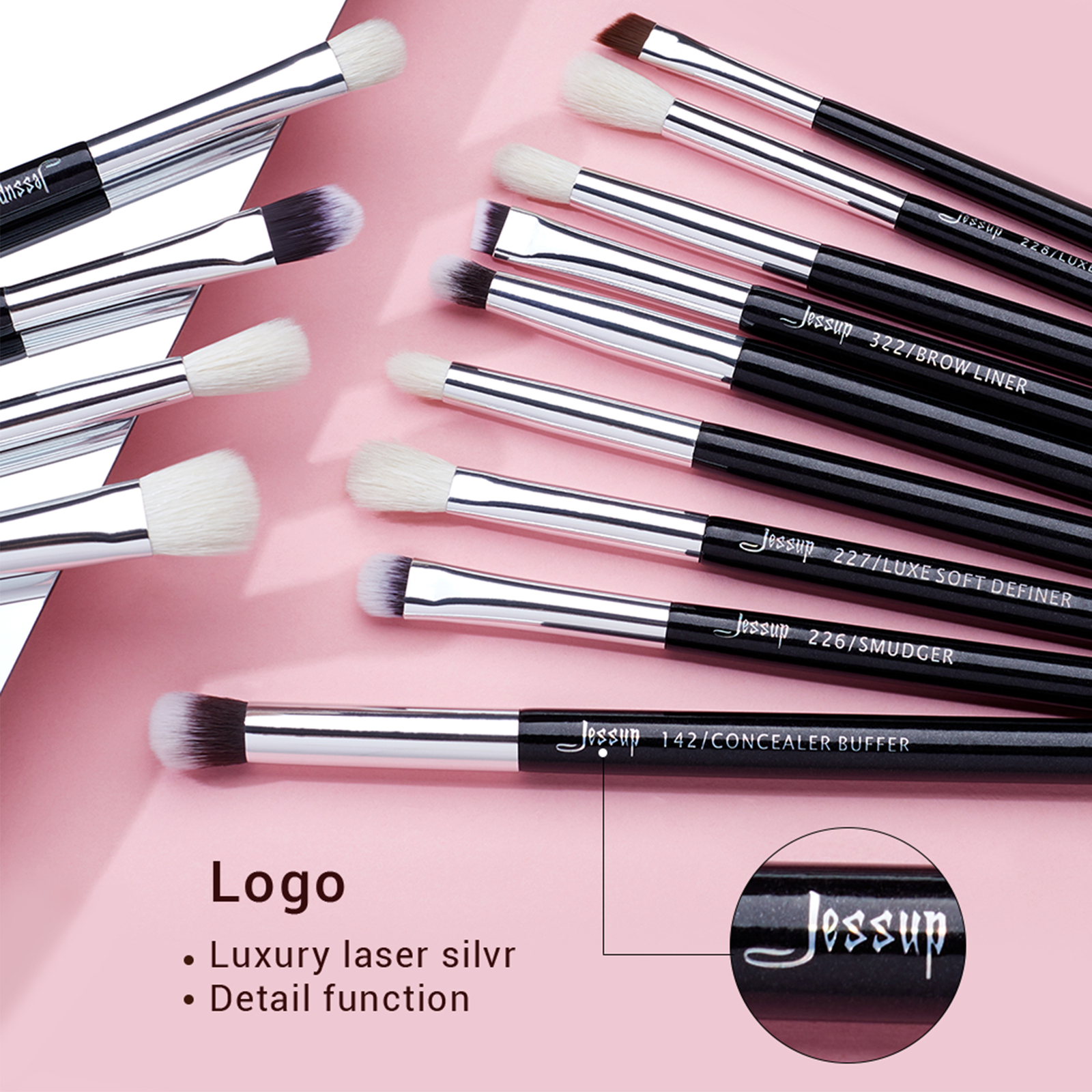 Jessup Makeup Brushes Set 15Pcs Blender Eyeliner Eyeshadow Brush Make