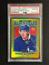 PSA 10 Auston Matthews #R66 Retro Rainbow /149 Gold 2016 OPC Platinum Rookie RC