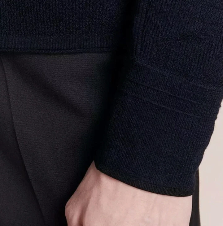 $250 rag & bone mens Gregory Henley Sweater Navy Melange Sz Large But Fits Small - Image 3 of 4