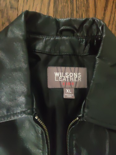 Wilsons Leather Kids leather jacket XL genuine bike zip motorcycle winter coat - Picture 2 of 10