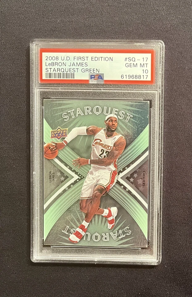 LEBRON JAMES 2008 U D First Edition Starquest Green SQ-17 PSA 10 GEM MINT Insert - Image 3 of 4