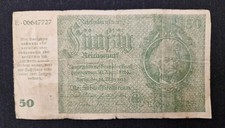 Provisorium 50 Reichsmark auf Lebensmittelkartenpapier