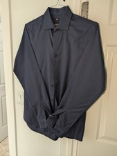 KENNETH COLE AWEARNESS LONG SLEEVE BUTTON UP SLIM FIT SHIRT MENS SIZE 15 34/35