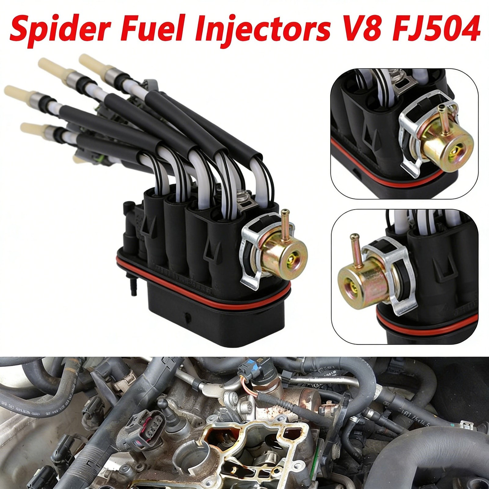 FJ504 For Chevy GMC Pickup Truck V8 5.0L 5.7L 8-Port Spider Vortec Fuel Injector thumbnail 3