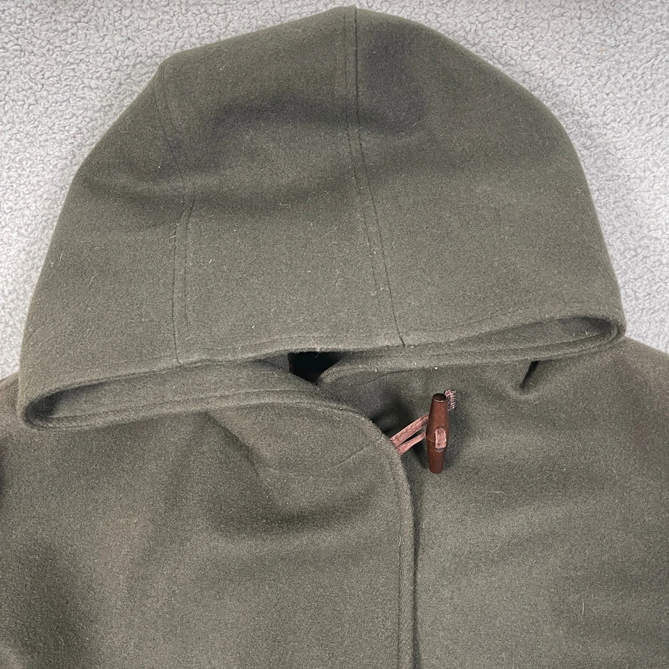 Mackintosh Wool Coat Mens XL Green Made in USA Cuffed Sleeves Hooded Oversized - Image 3 of 4