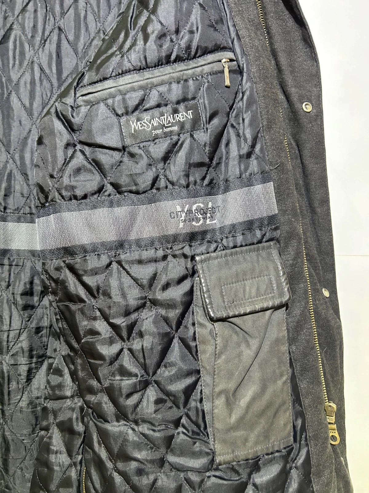 RARE Vintage YSL Yves Saint Laurent Pour Homme Jacket Mens Size M Fits L-XL Blac image 6