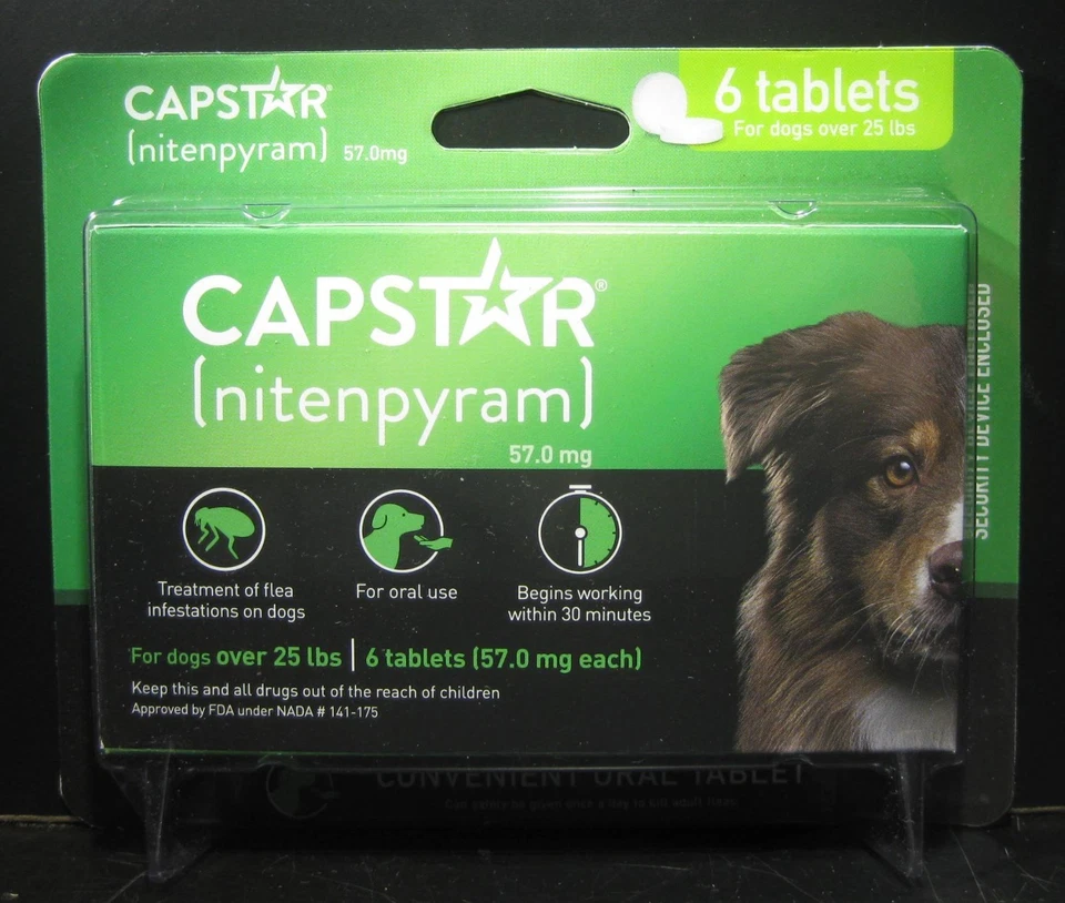 CAPSTAR (nitenpyram) 6 Tablets for Dogs Over 25 lbs Exp. 2027+