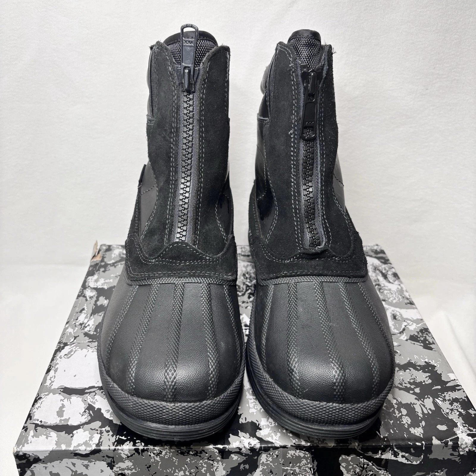 NORTIV8 Mens Snow Boots Zip Waterproof Winter Insulated Ski Boots Black Size 8.5
