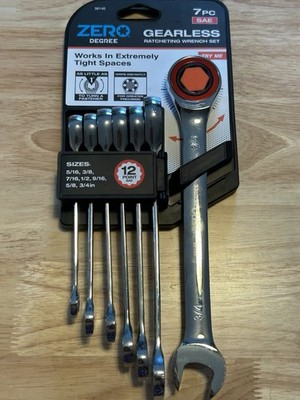 Zero Degree Metric Ultra-Precise Gearless Ratchet Wrench Set (7-Piece)