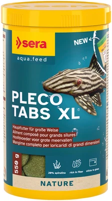sera Pleco Tabs XL 1L | Welsfutter mit Spirulina | Futter große L-Welse Aquarium