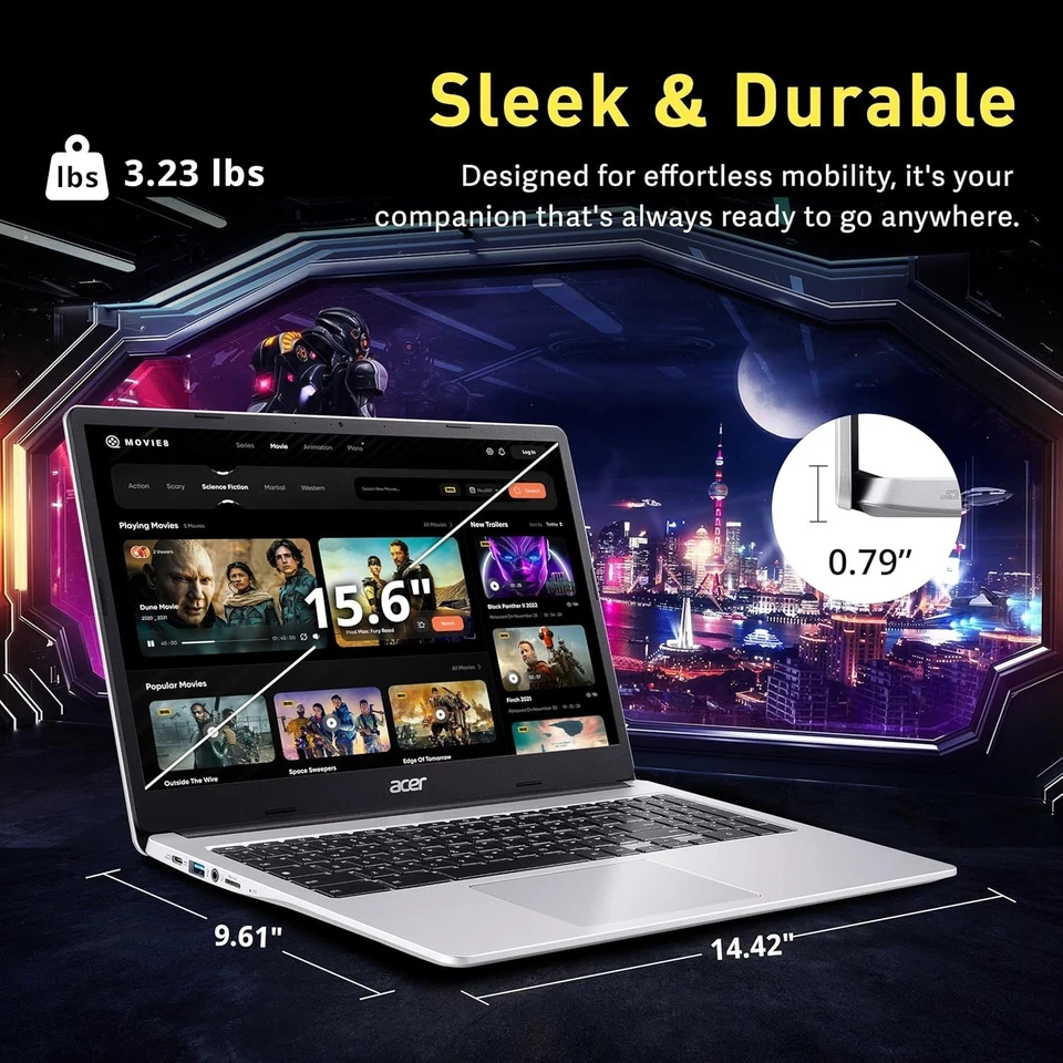 🔥 BRAND NEW🔥Acer Chromebook 15.6" Quad-Core N6000 4GB 128GB eMMC Chrome Sleeve - Image 4 of 4