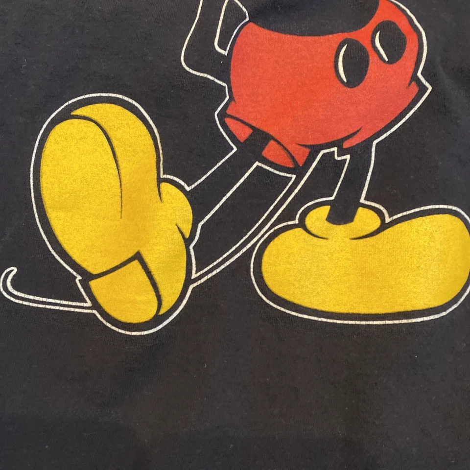 Camiseta De Colección Personaje Moda Mickey Mouse Negra Años 80 Puntada Única Dibujos Animados L Foto 3 de 4