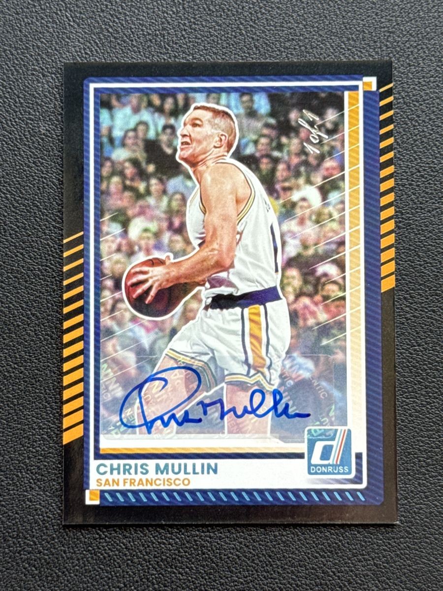 2025-26 Panini Donruss Auto 1/1 Black Chris Mullin #157 San Francisco