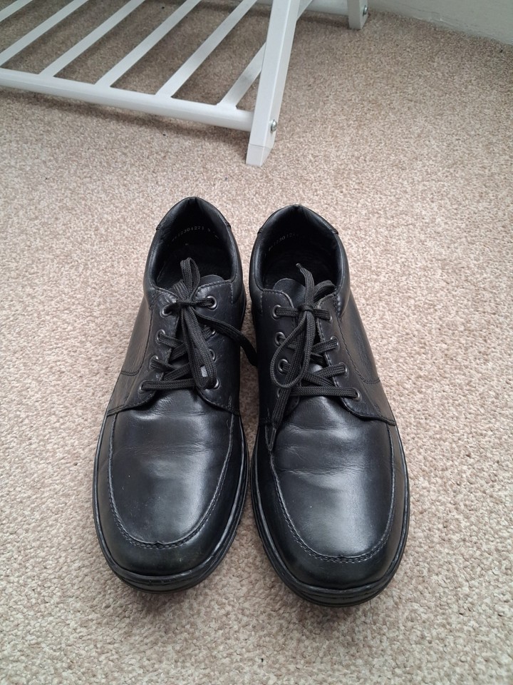 RIEKER BLACK LEATHER SHOES SIZE UK 9.5 (EUR 44) | eBay UK
