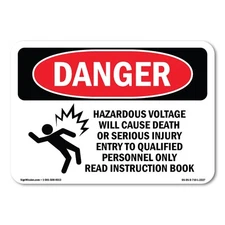 Hazardous Voltage Will Cause ANSI Danger Sign Metal Plastic Decal
