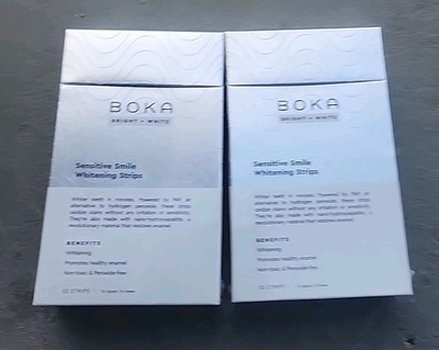 2 pack! Boka Sensitive Smile Teeth Whitening Strips - Pack of 32 Applications