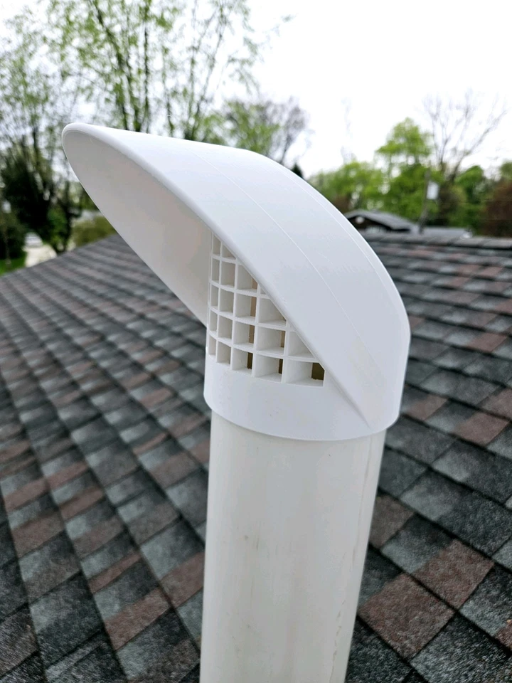 Radon & HVAC Rain Cap for 3" PVC Pipe, 1/2" Mesh Screen, Fits on End of Pipe - Image 4 of 4
