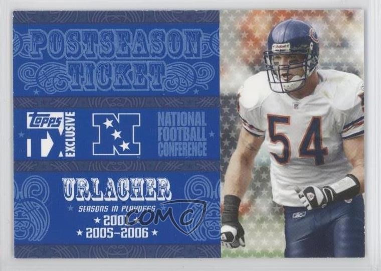 2007 Topps TX Exclusive Postseason Ticket 286/499 Brian Urlacher #PS-BU HOF 0a1