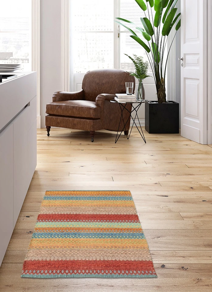 Traditional Vintage Hand Woven Carpet 2'0" x 3'0" Wool Kilim Area Rug - Image 2 of 4