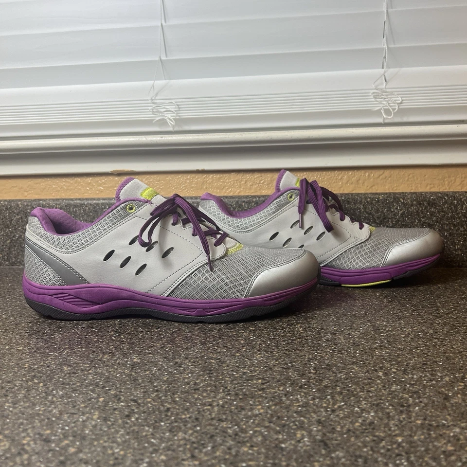 Vionic Zapatos Mujer 12 Gris Púrpura Sintético Parte Superior Baja Con Cordones Correr Gimnasio Tenis Foto 4 de 4