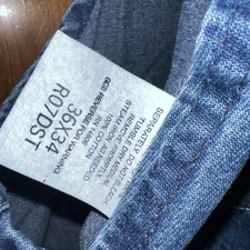 Mens Carhartt Denim Jeans Carpenters Bib Overalls Size 36x34