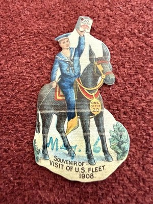 ANTIQUE ADVERTISING CELLULOID DIECUT STICK PIN PACIFIC COAST BORAX 20 MULE TEAM