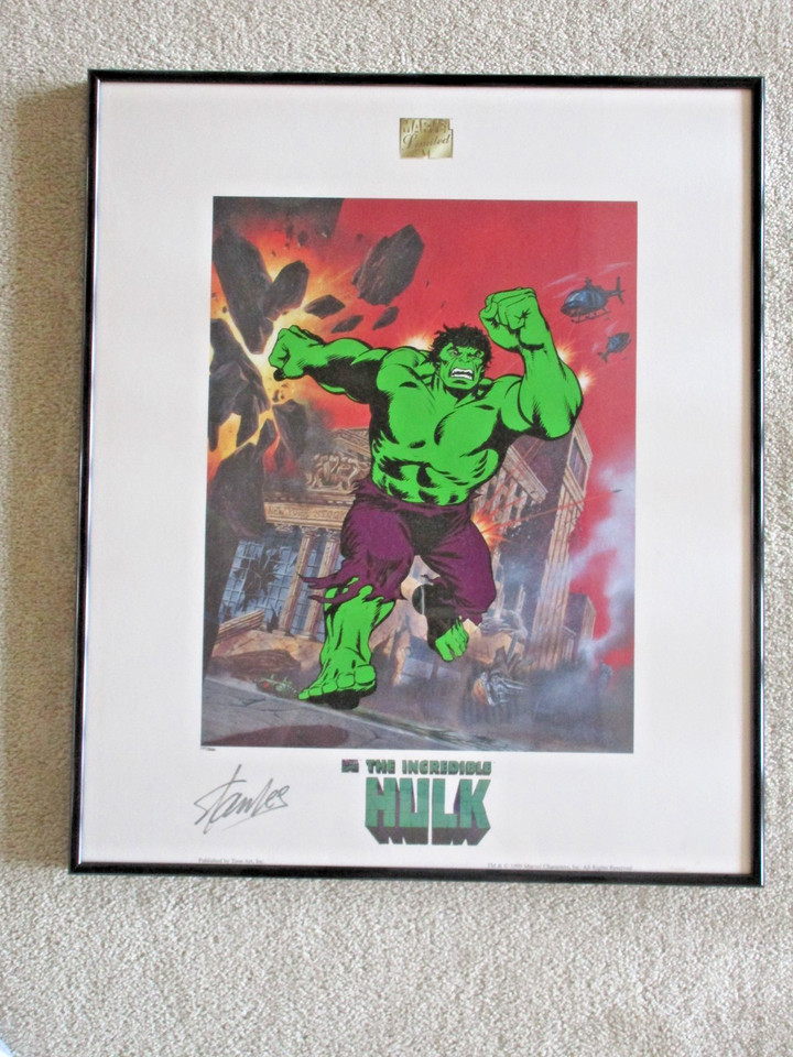 1999 Marvel Comics The Hulk Lithograph Artwork Signed By Stan Lee LE 177/500 COA Comic Art