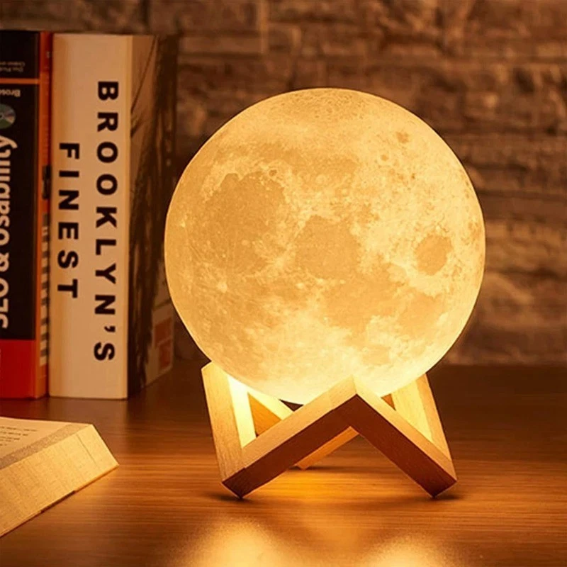 DOMIRA Moon Lamp 7 Color RGB Light 13/18CM Touch Sensor Non Remote Working 3D Night Lit