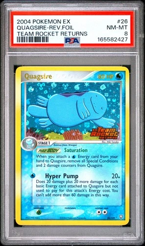 Pokemon Quagsire Reverse Holo EX Team Rocket Returns 26/109 PSA 8