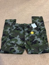 Boy's Cat and Jack Joggers Pants Green camo Size 18 Drawstring Reinforced Knee