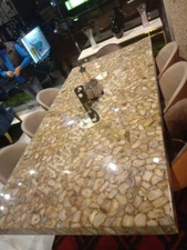 Rectangular Natural Agate Restaurant Dining table Top Restaurant Decor